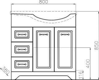 Тумба под раковину Style Line  Олеандр-2 82 ЛС-000010028